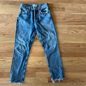 Agolde Low Curvey Fray in Force women’s 25 Blue